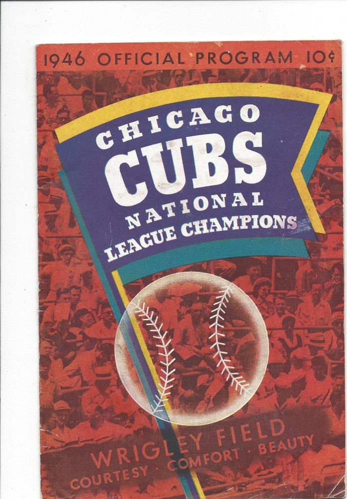 1946 baseball program Brooklyn Dodgers Chicago Cubs unscored
