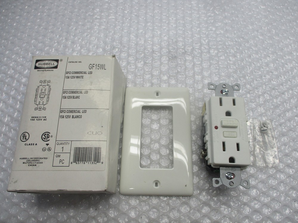 HUBBELL GF15WL RECEPTACLE NSMP