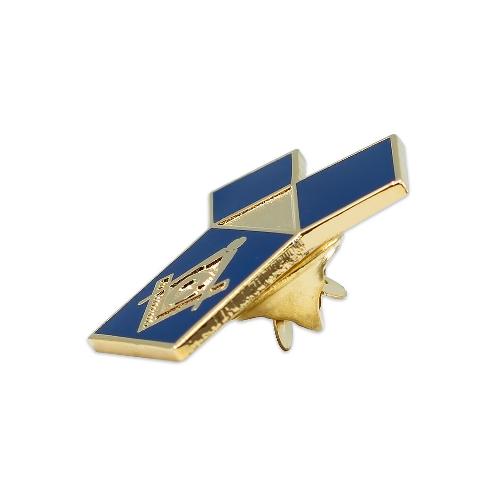 Euclid's 47th Problem with Square & Compass Masonic Lapel Pin
