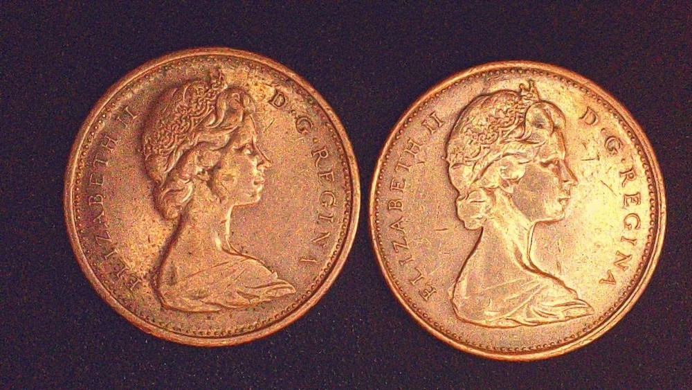 Canada 1976 + 1978 One Cent Coins Better Grade