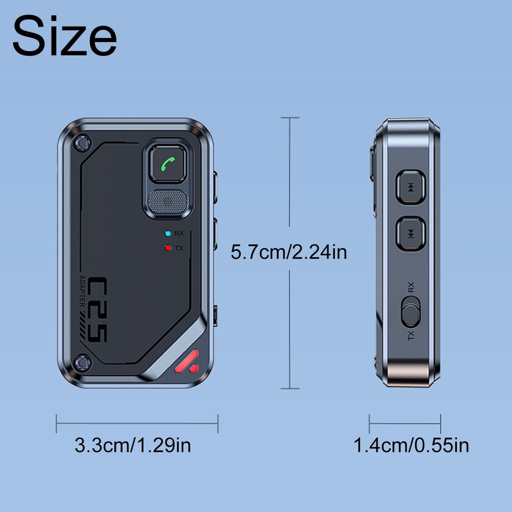 Bluetooth 5.3 Car Wireless Transmitter Receiver Adapter AUX Audio 3.5mm Jack -