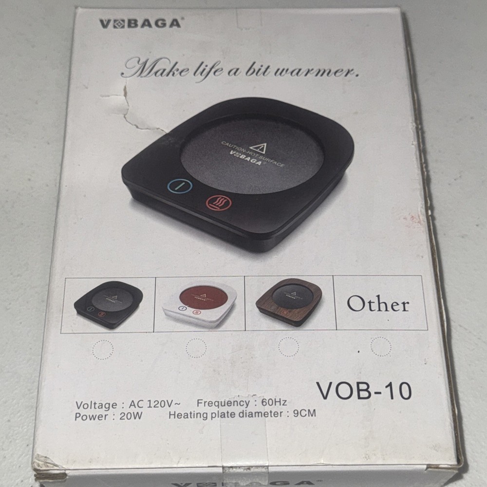 Vobaga Coffee Warmer Model VOB-10 Black 3 Temperature Settings