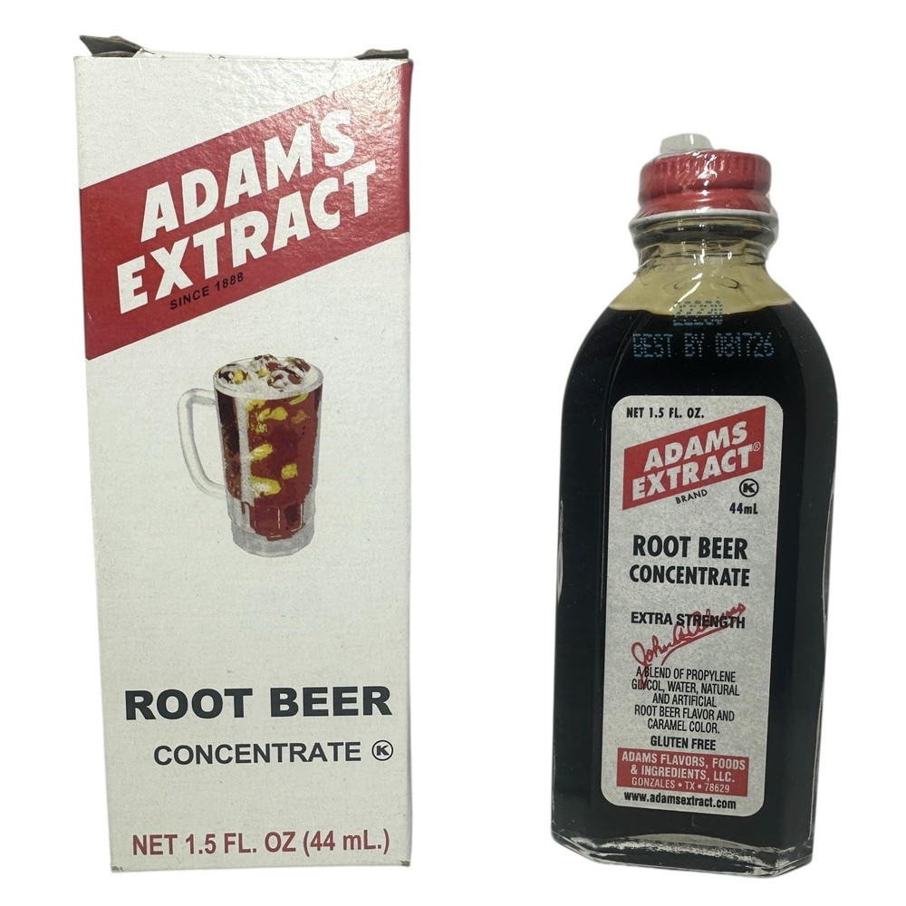 Adams Extract Root Beer Concentrate 1.5 fl oz, 1 Bottle, NEW