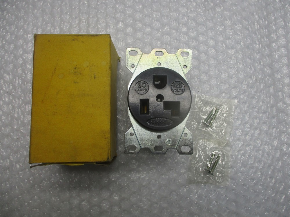 HUBBELL 9308 RECEPTACLE BLACK NSMP