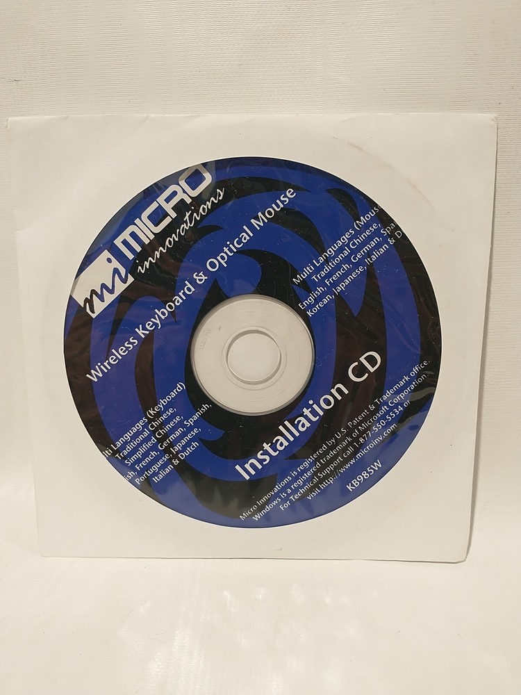 Micro Innovations Wireless Keyboard & Optical Mouse Installation CD (PC)