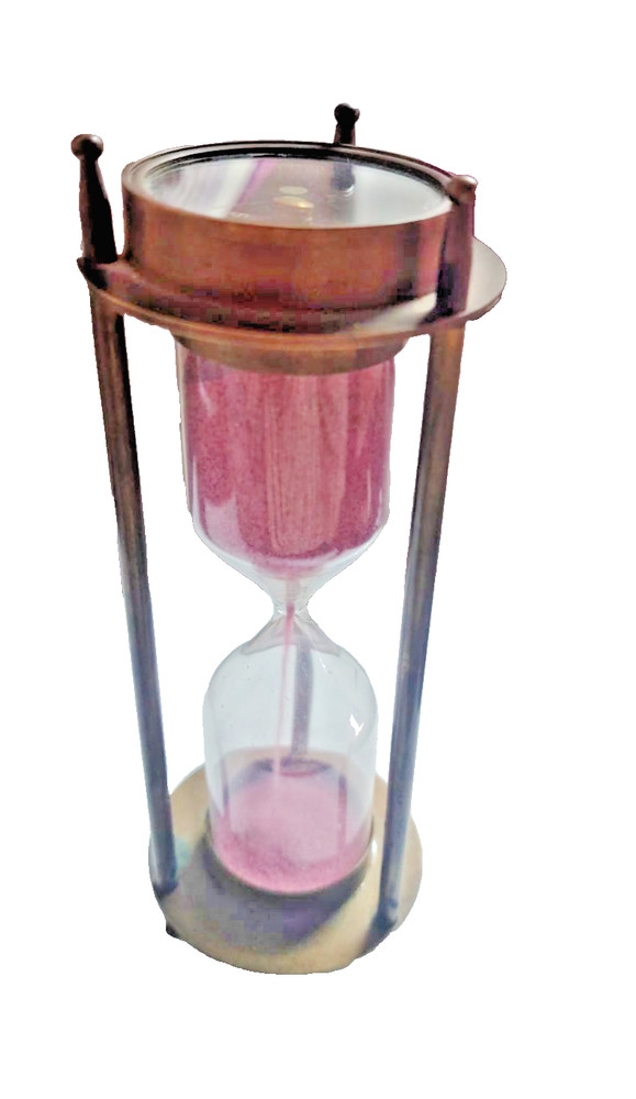 nautical brass sand timer hourglass. maritime double compass table decor gift