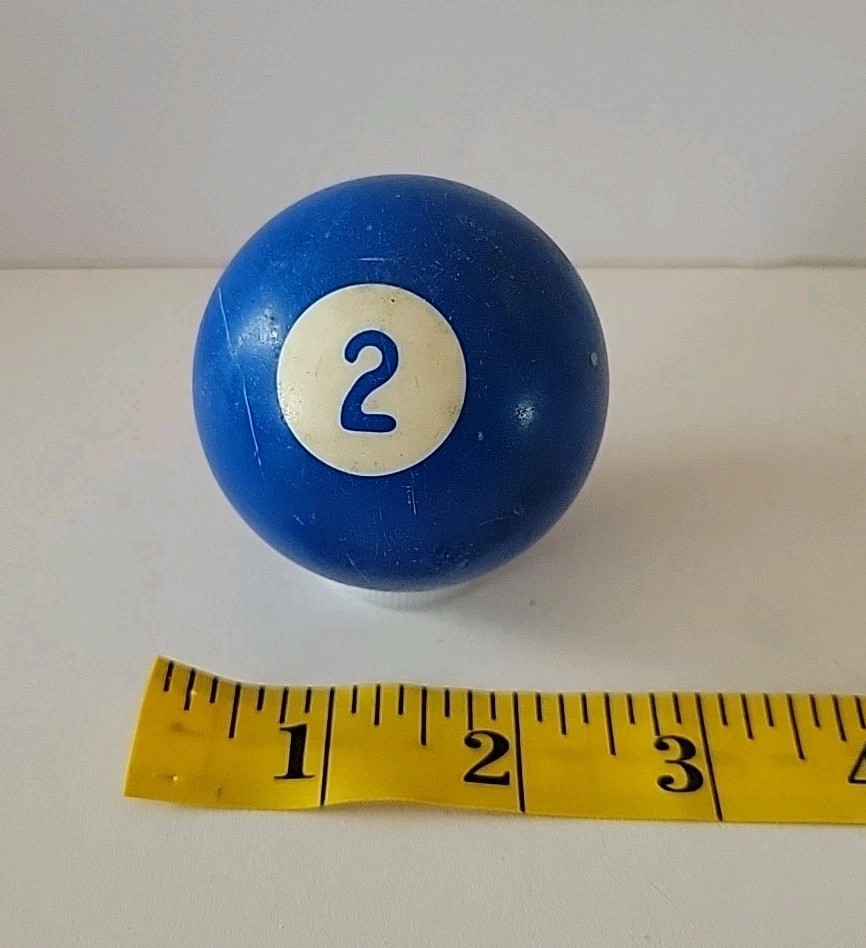 Vintage No. 2 Solid Blue Pool Ball Billiard 2" Replacement (P)