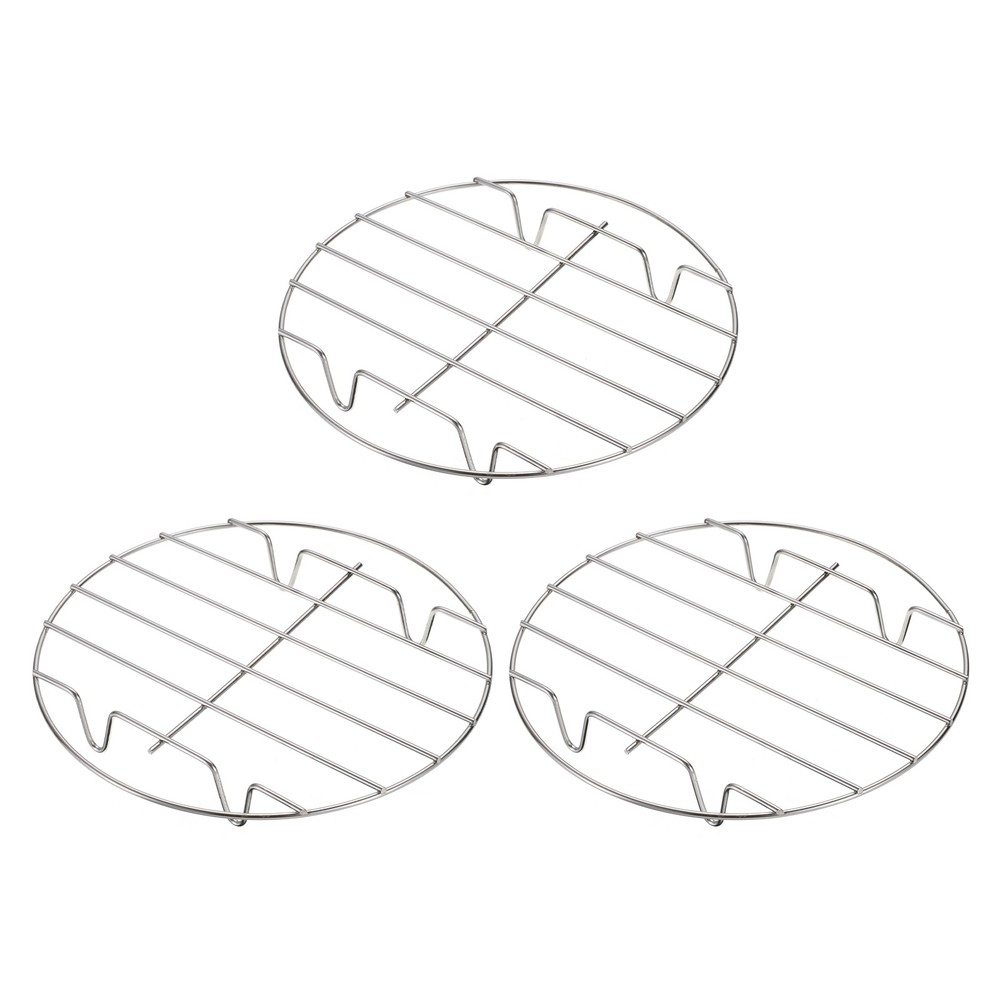 3pcs Round Cooking Rack 7.9" Dia Stainless Steel 1.2" Tall for Cooking