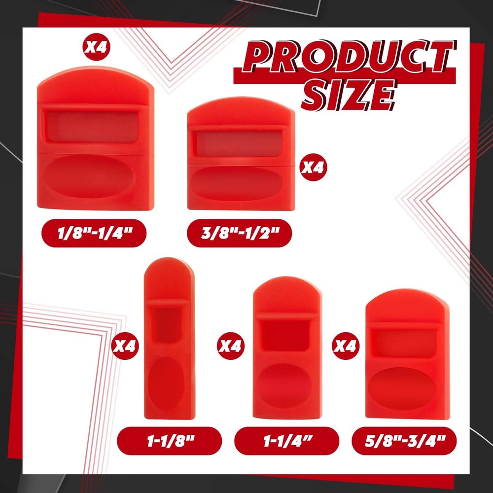 20 Pcs Soft Silicone Chisel Edge Guard Set Silicone Chisel Tip Tool Protector...