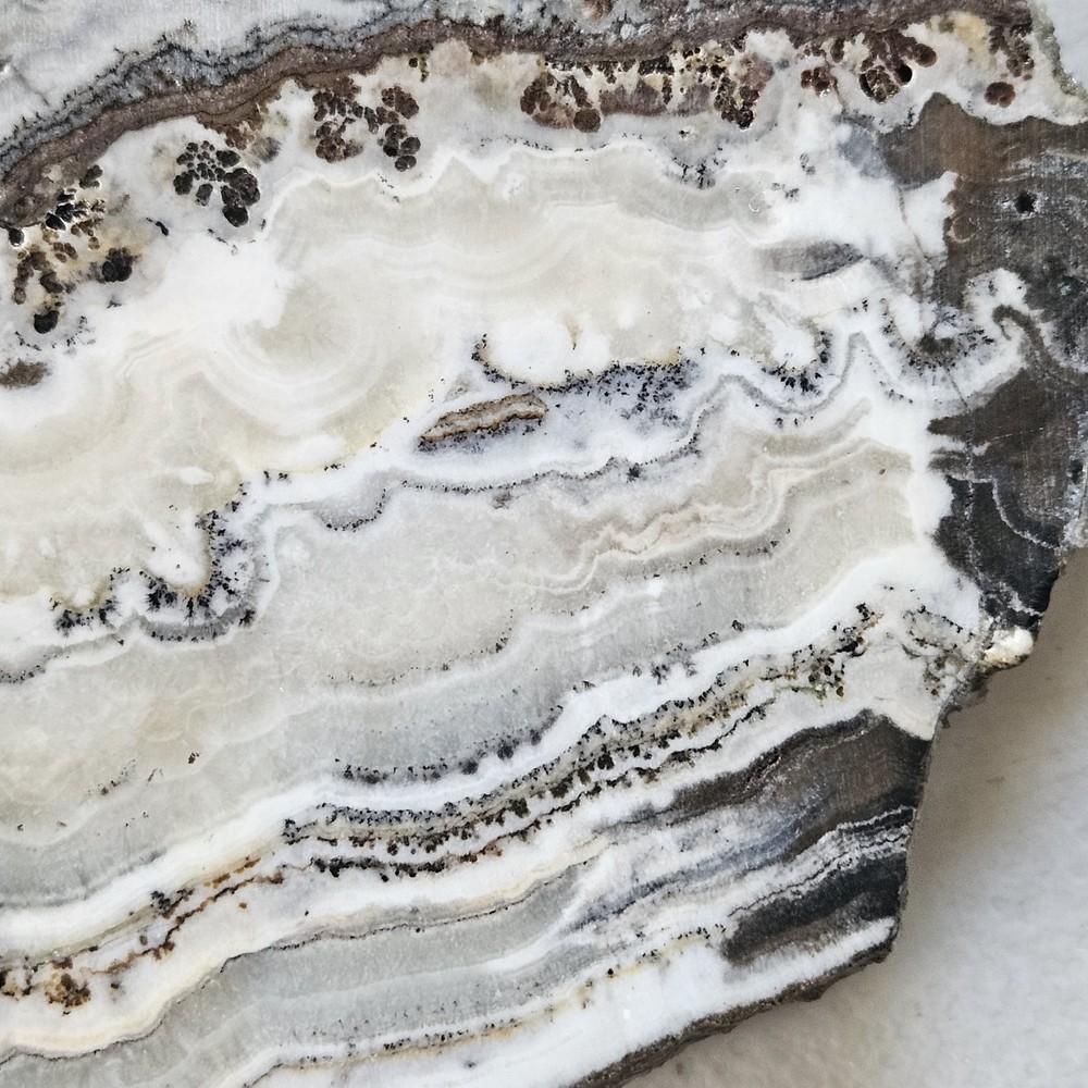 Silver Onyx Banded Lapidary Slab 167 Grams