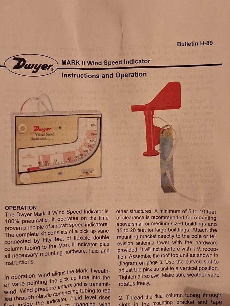 Dwyer Mark II Wind Speed Indicator And Scientific Thermometer