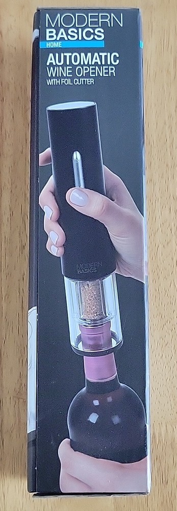 New Modern Basics Automatic Wine Opener With Foil Cutter Cork Remover