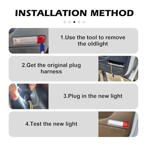 2 PCS Car LED Door Interior Lights Door Panel Courtesy Warning Light Lamp