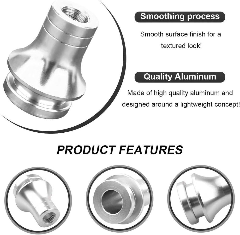 Shift Knob Boot Retainer, M12×1.25 Durable Aluminum Shift Boot Retainer Silver