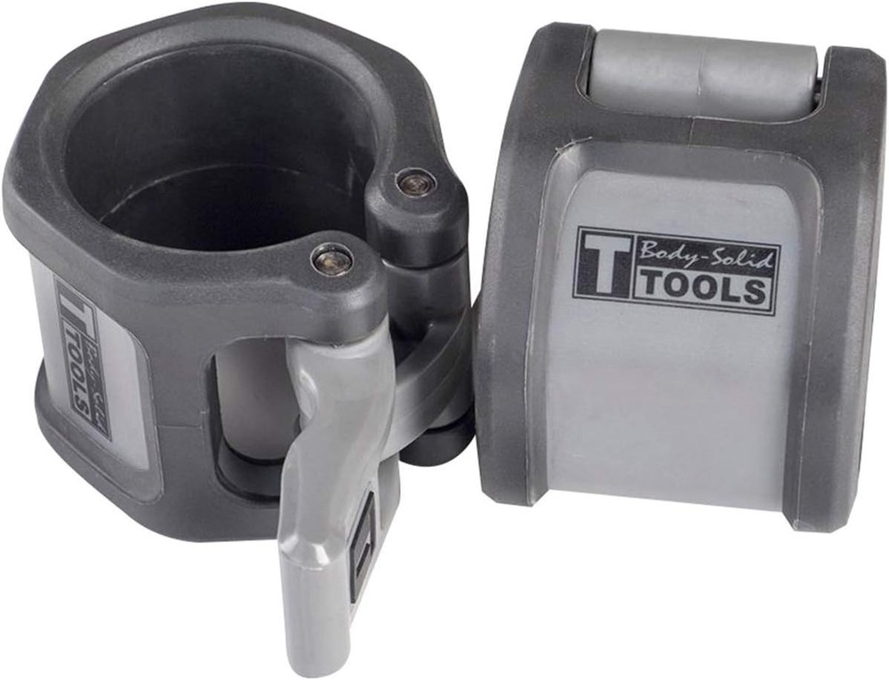 Body-Solid Tools Lock Jaw Hex Collars - Quick-Locking Latch Barbell Clamps