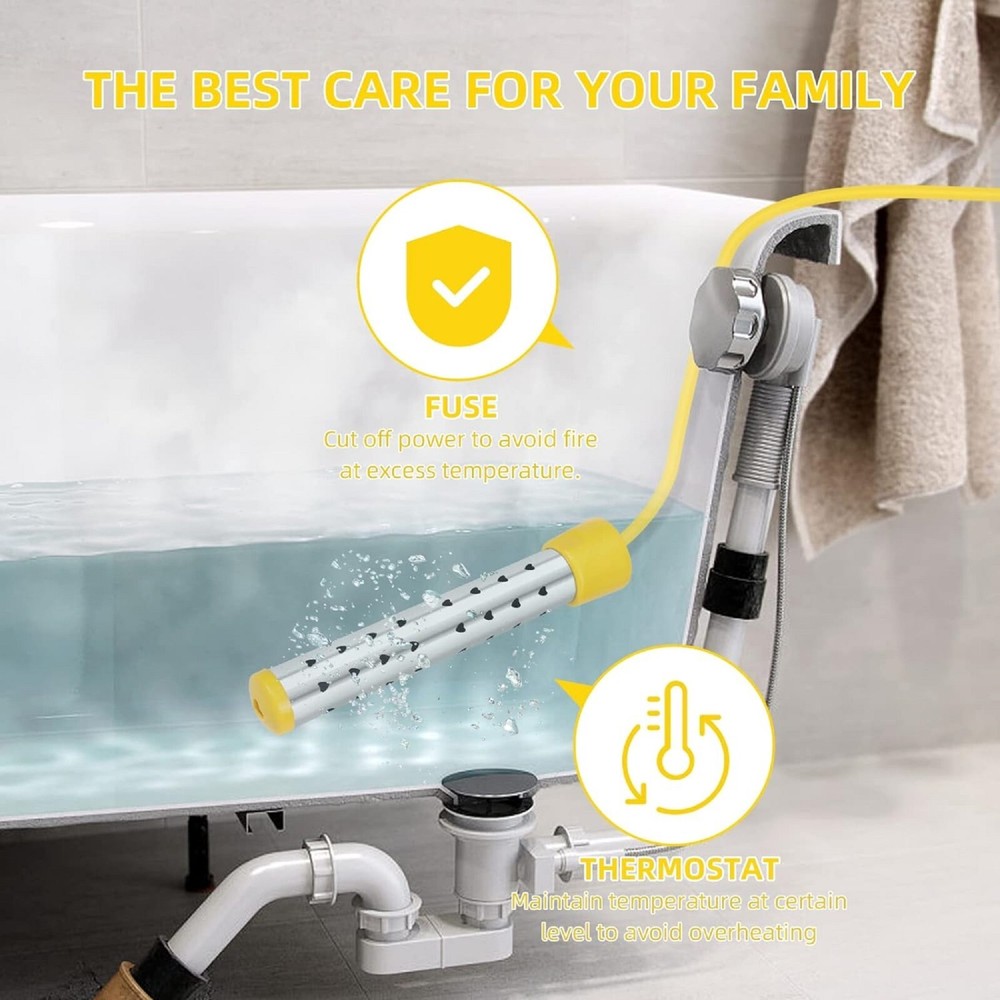 calentador de agua electrico portatil 110V sumergible para 5galones caliente 2PC