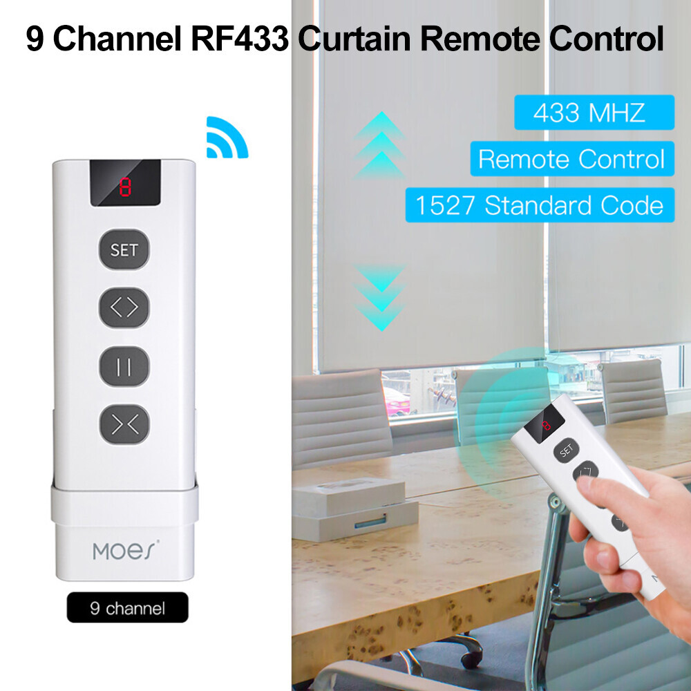 1/9 Channel RF433 Transmitter Remote Control For Roller Blind Curtain Switch