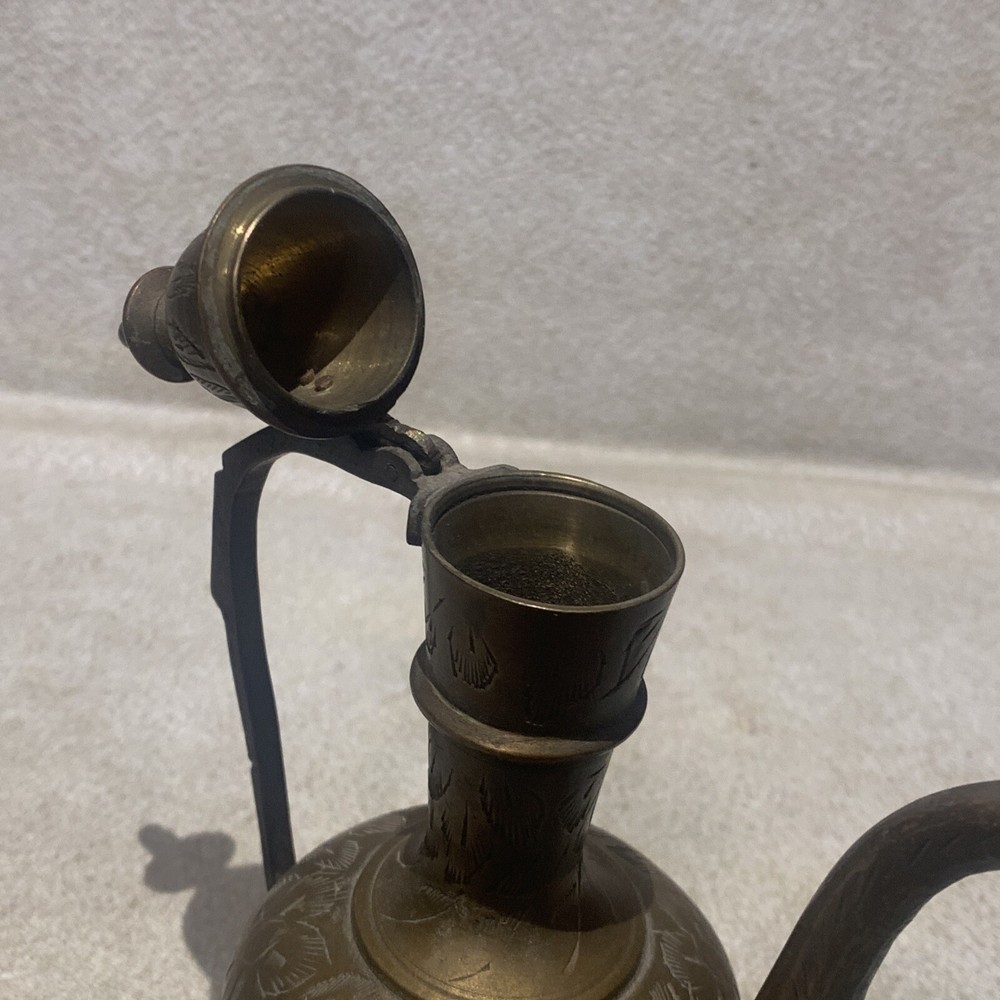 Vintage Brass Incense Burner Pitcher Made In India