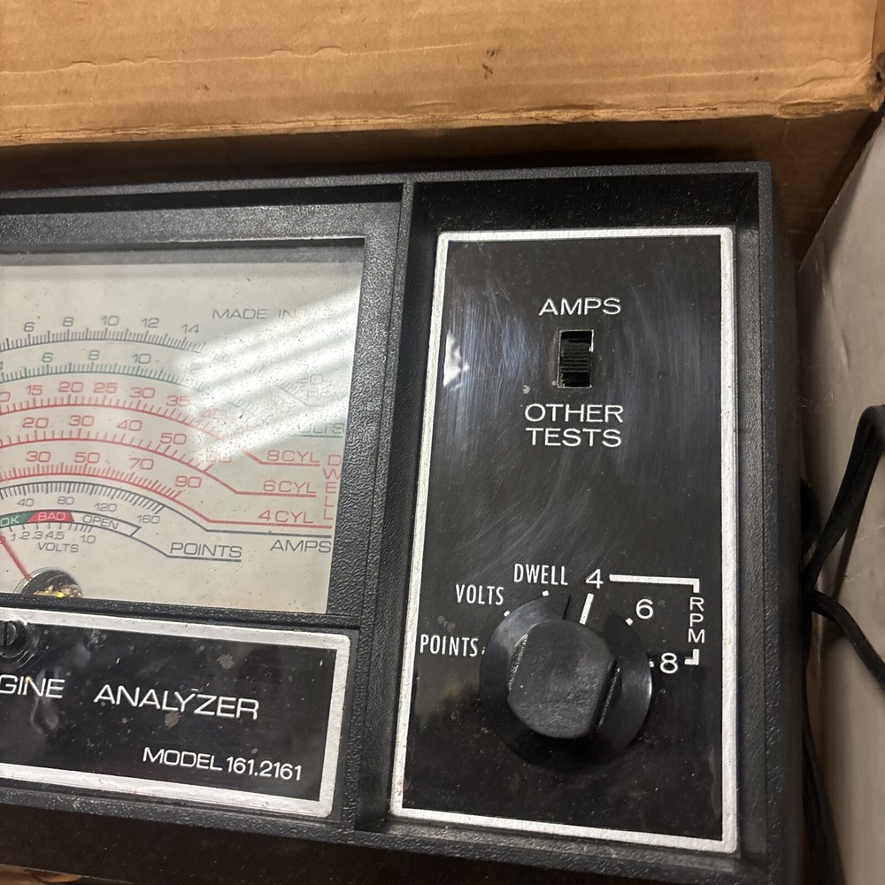 VINTAGE SEARS ENGINE ANALYZER 28-2161 for 12 Volt Ignition Systems USED