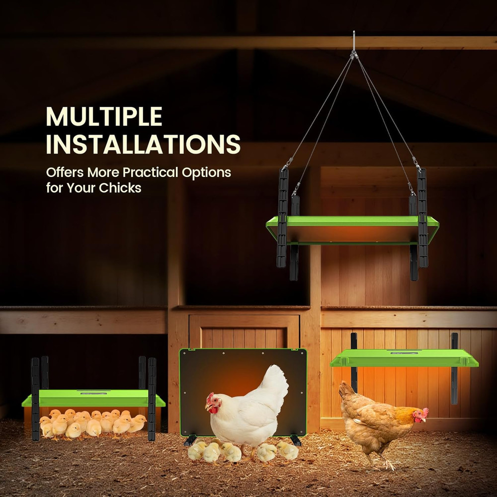 Smart Chick Brooder Heating Plate,12"x16" Adjustable Chicken Coop Heater for 20