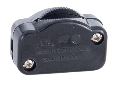 B&P Lamp Black Hi-Low Inline Rotary Dimmer Switch