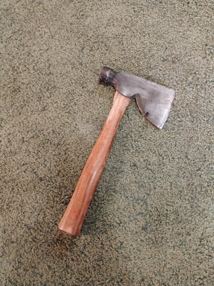 Vintage Wooden Handle Hatchet Very Sharp Solid Great Useable Condition USA