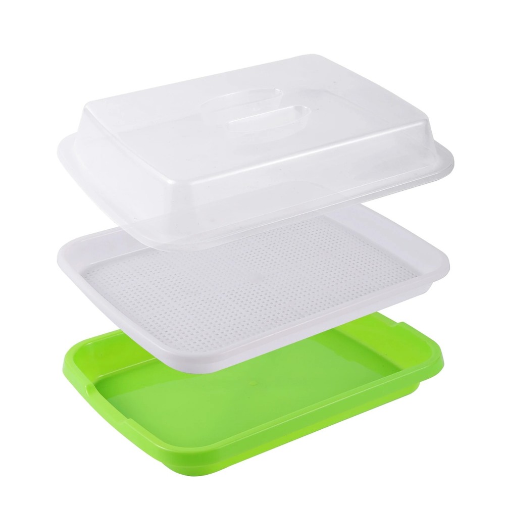 Microgreens Sprouter Tray 2 Layer Hydroponic Growing Kit Garden Tray