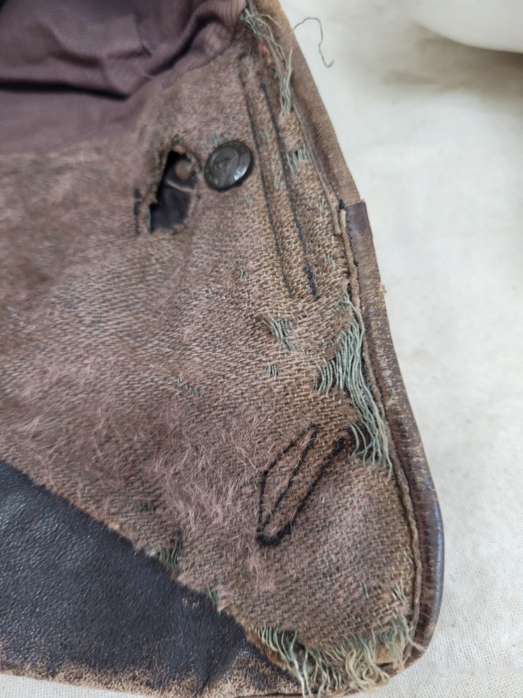 Ww11 Era Aviation Hat Brown Leather