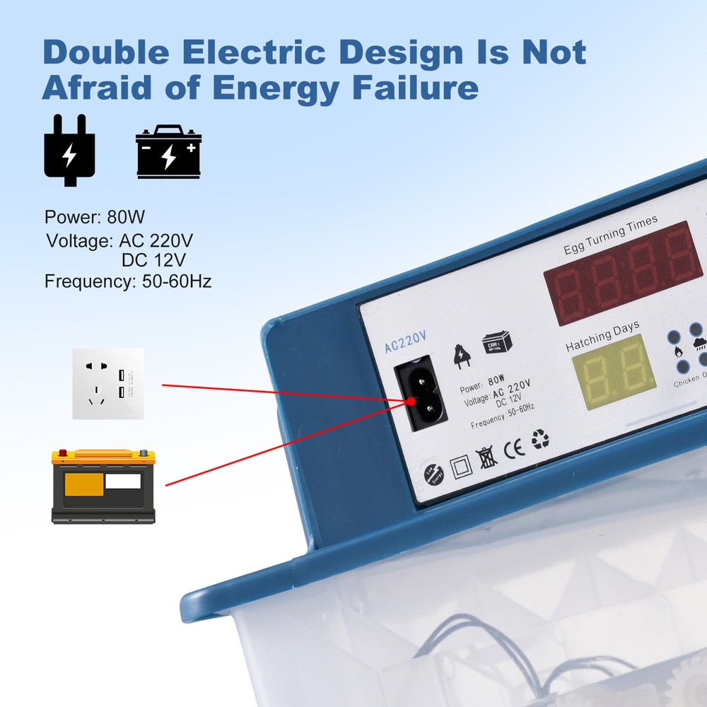 Automatic 120 Eggs Incubator Temperature Control Digital Chicken Egg Hatcher--