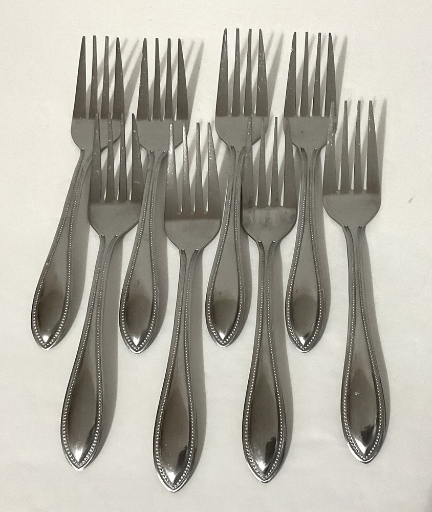 Pfaltzgraff Everyday Flatware 66 pc Set 18/0 Stainless Steel Tiny Beads
