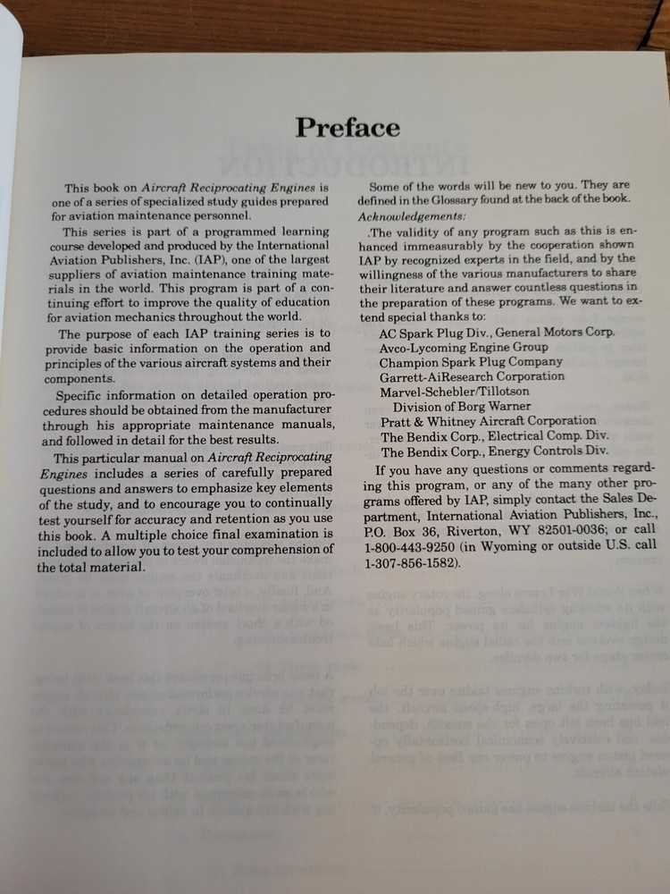 1985 Aircraft Reciprocating Engines Training Manual