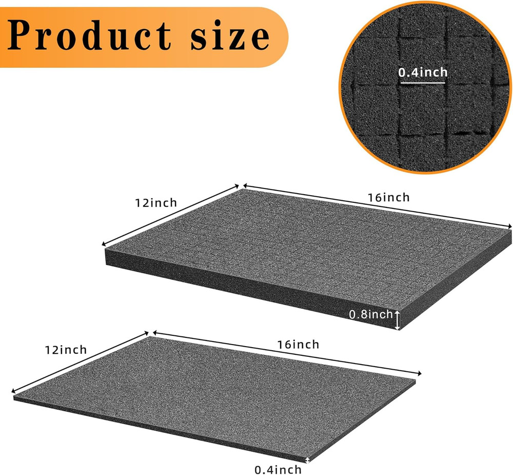 8 Pcs Pick-Apart Foam Inserts Pluck Pre-Cut Cubes for Game & Tool Box Storage