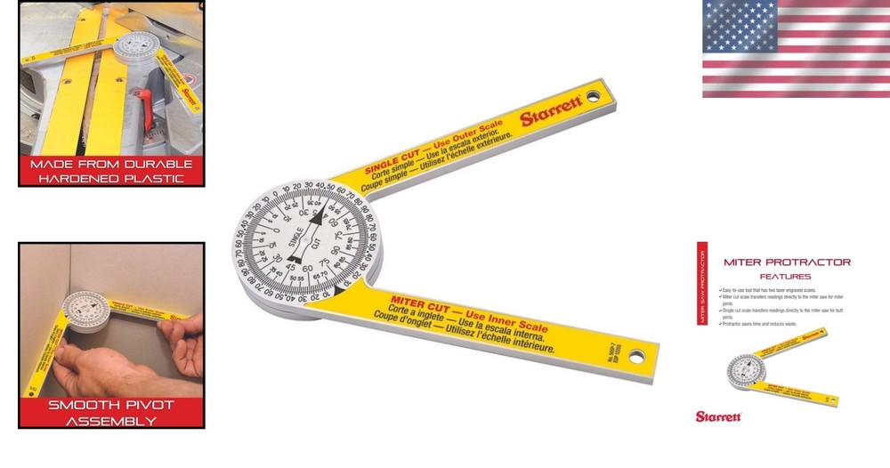 Precision Miter Protractor for Carpenters - Laser Engraved