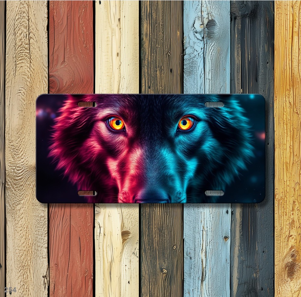 Bold Wolf License Plate Personalized Front Plate Unique Gift