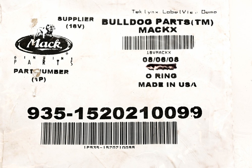 Mack 935-1520210099 O-Ring NOS