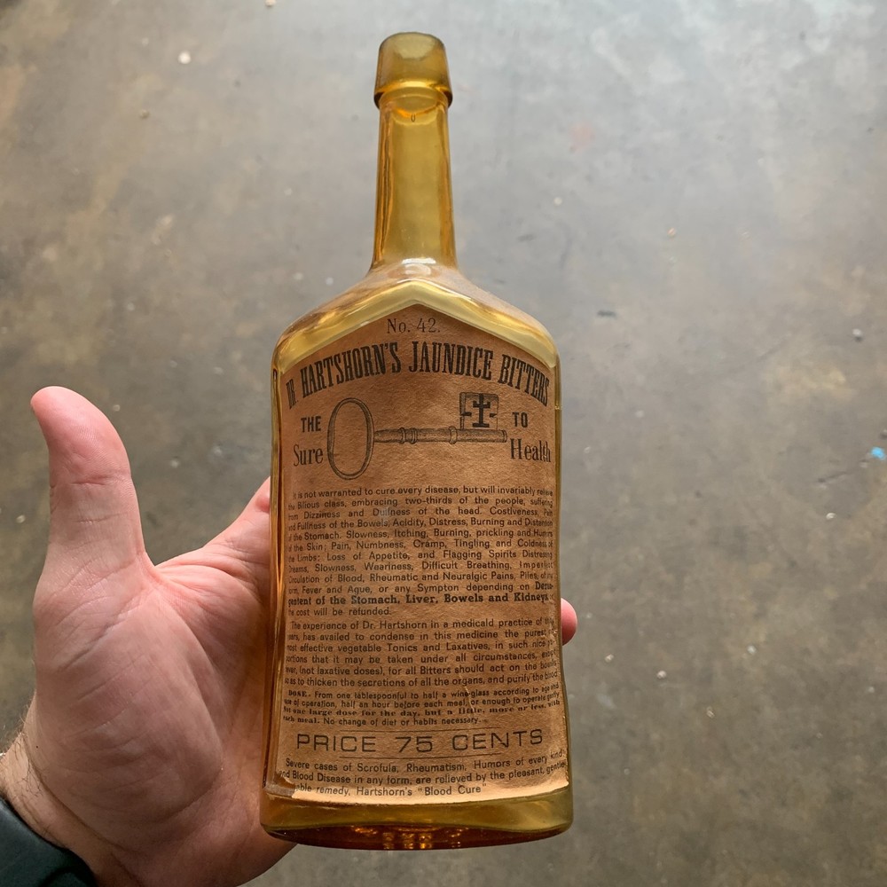 Dr. Hartshorn's Jaundice Bitters Reproduction Amber Bottle