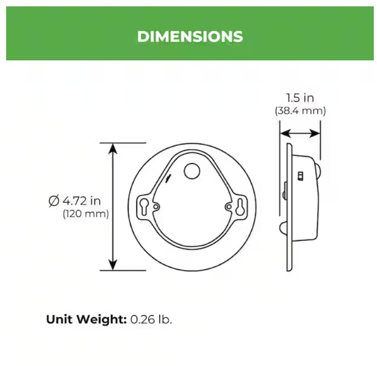 5 In. Motion Sensing Utility Closet Light LED Flush Mount 650 Lumens 7W Bright W