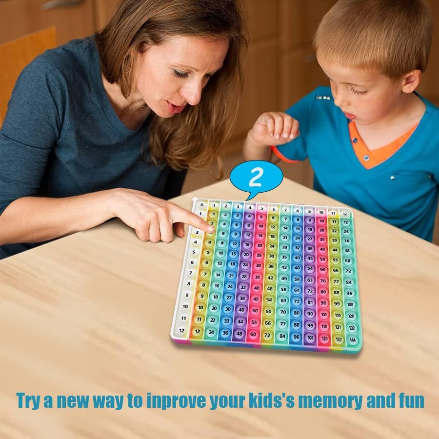 Rainbow Multiplication Table Pop Fidget Toy, Educational Math Learning Board ...