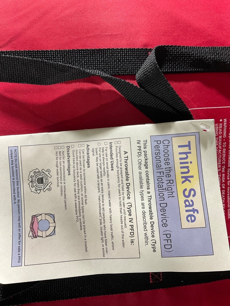 Flotation Throwable Device Type IV PFD Model F 15”x14”x3”