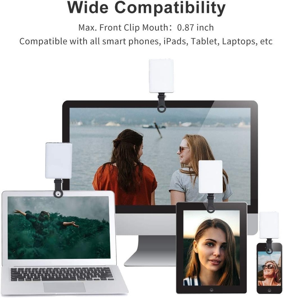 Rechargeable Video Conference & Selfie Light with Adjustable 3 Modes - Compact