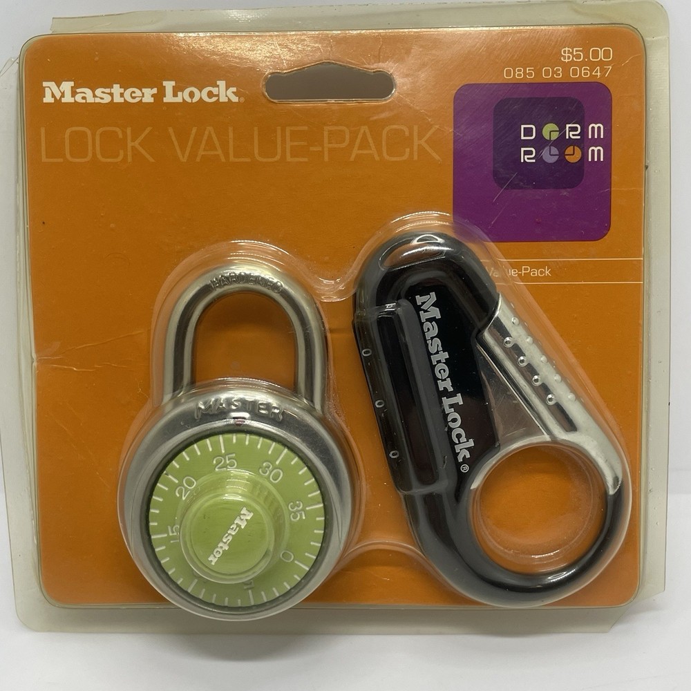 2001 Target Master Lock Padlock 2-Pack Standard Combination Lock & Backpack Lock