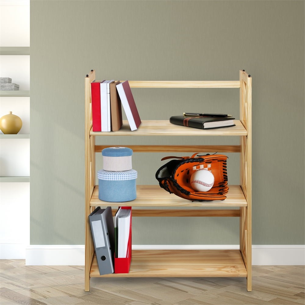 Montego 3-Shelf Folding Bookcase White