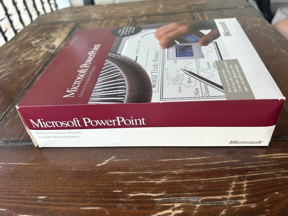 Apple Macintosh Microsoft PowerPoint 1987-1989 year. Vintage software