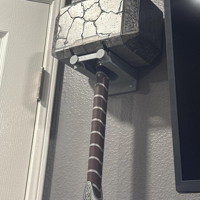Thor Hammer Wall Bracket Mount / Sword Mount (W/ Screws And Anchors)