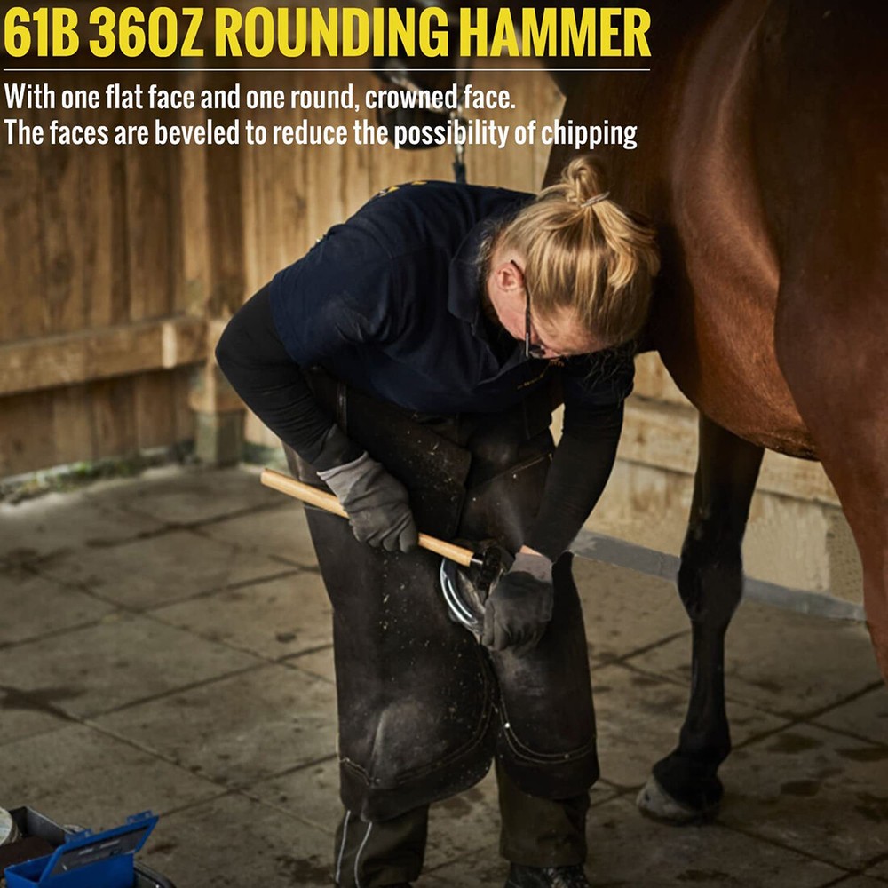 61B 36 OZ Steel Blacksmith Rounding Forging Hammer Handmade Farrier Forge Tool