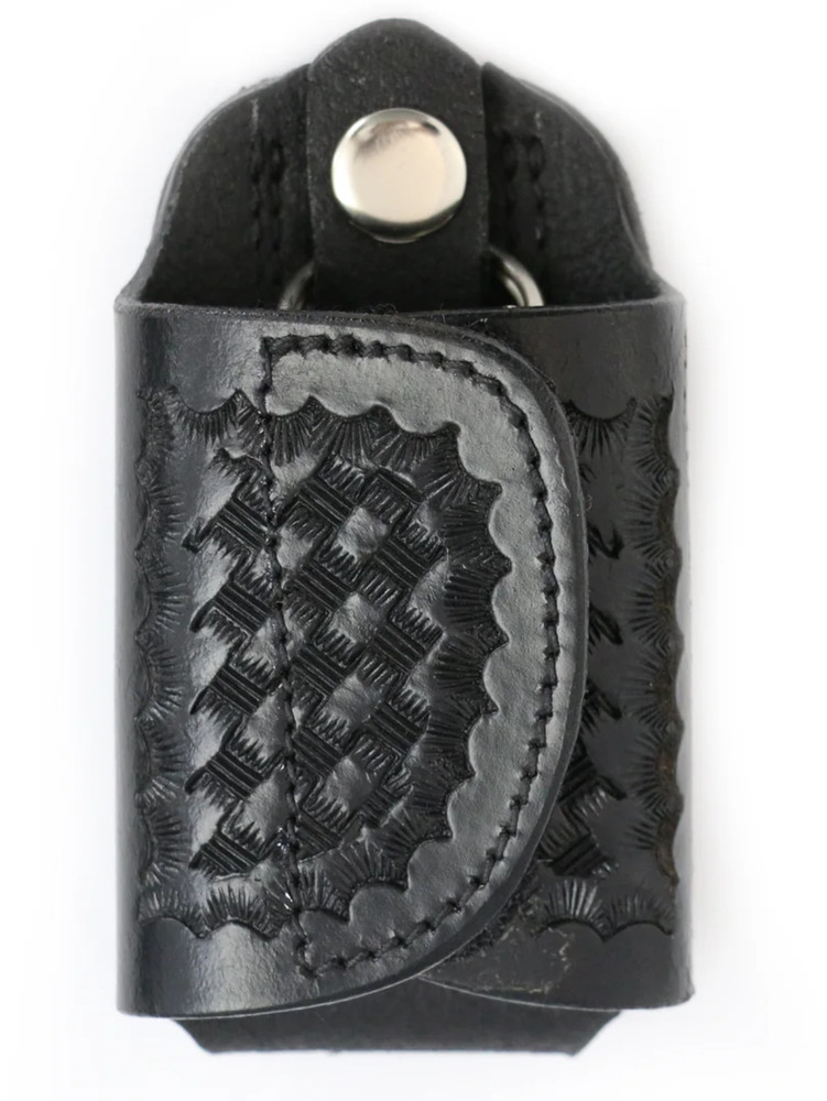 Sinatra USA Basket Weave Leather Silent Key Holder with Hook and Loop Closure