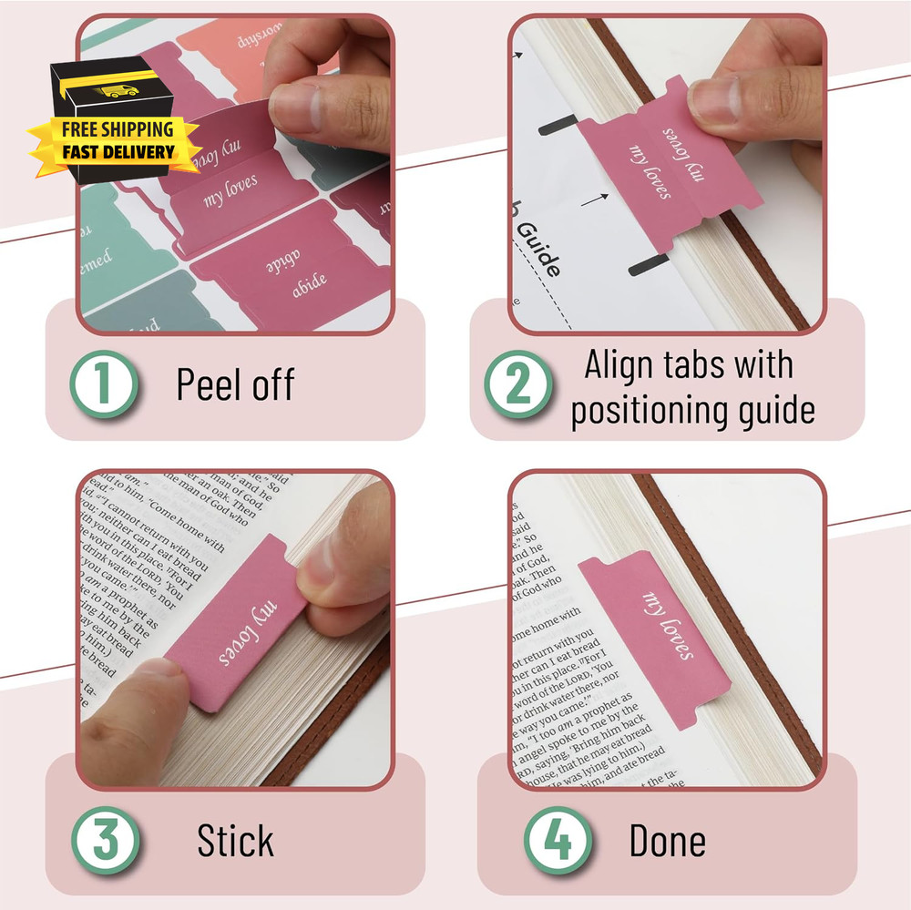- Topical Laminated Bible Tabs, 75 Pcs, Spring Theme, Easy-To-Read & Apply, Tear