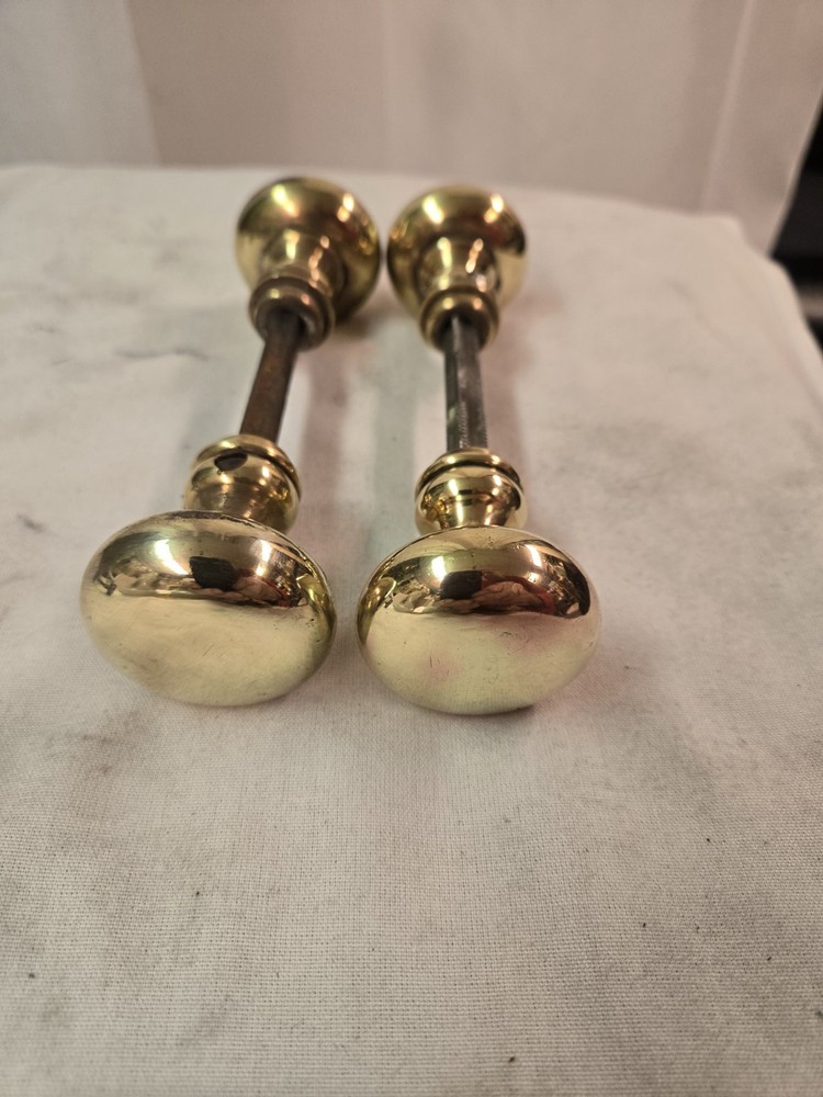 Vintage 2 Pair Brass Door Knobs  Polished