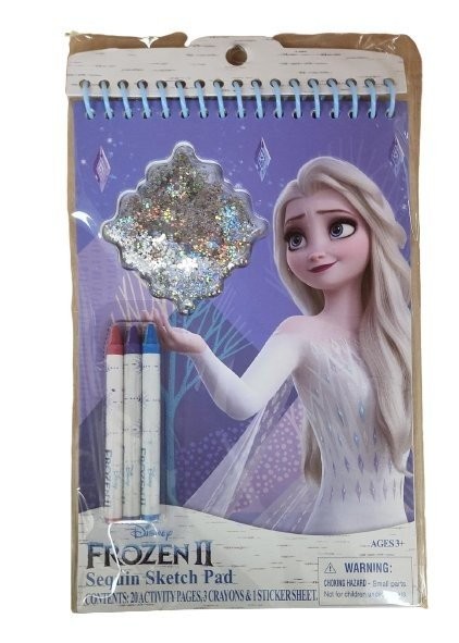 Disney Frozen II Sequin Sketch Pad With Crayons And Sticker Sheet