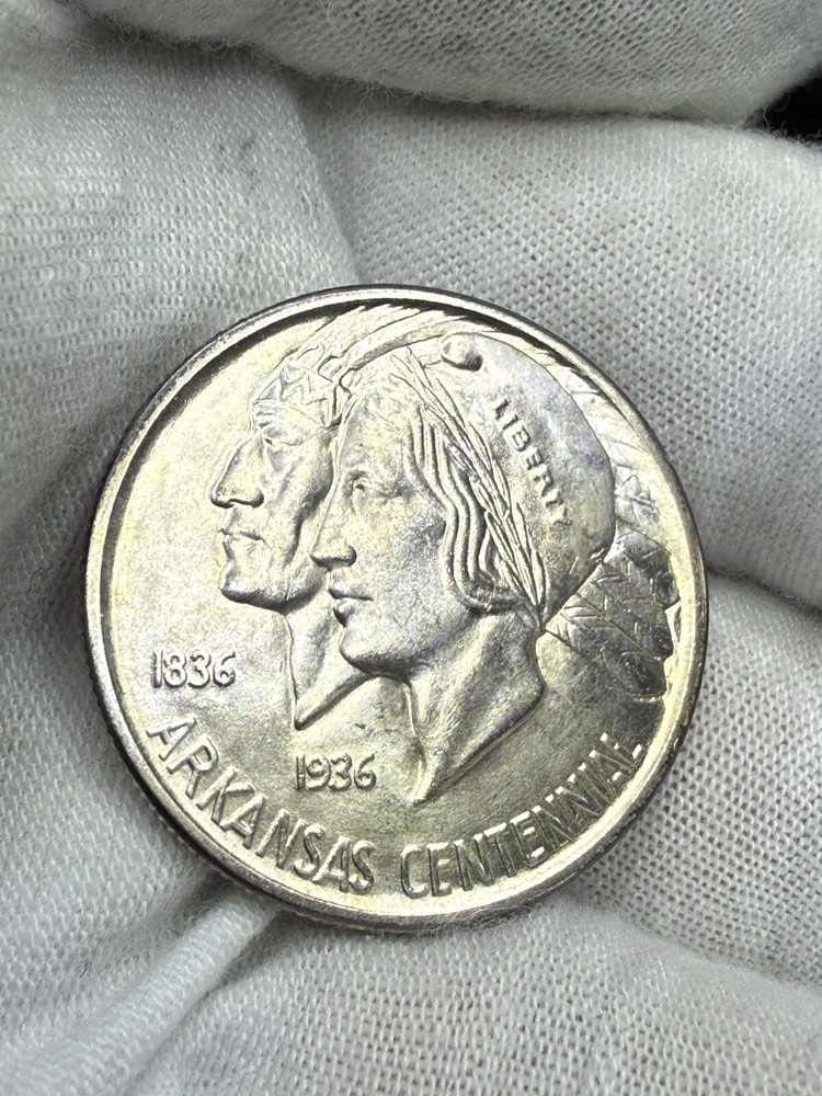 1937-D Arkansas Commemorative Half Dollar, Solid Gem BU++ I34